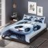 Cute panda blue eyes white fur with black patterns bedding set