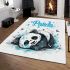 Cute panda in a cartoon style area rugs carpet