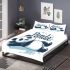 Cute panda lying on its back simple lines bedding set