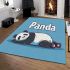 Cute panda lying on its back simple lines area rugs carpet