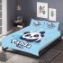 Cute panda rolling on the ground bedding set