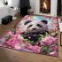 Cute panda surrounded among blooming cherry blossoms area rugs carpet