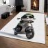 Cute panda wearing black sunglasses motorcycle area rugs carpet