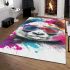 Cute panda wearing colorful glasses area rugs carpet