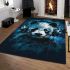 Cute panda wearing headphones area rugs carpet