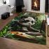 Cute panda wearing headphones area rugs carpet