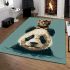 Cute panda with cat on its head area rugs carpet