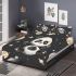 Cute pandas in space stars and planets bedding set