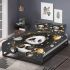 Cute pandas in space stars and planets bedding set