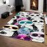 Cute pandas wearing colorful glasses area rugs carpet