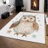 Cute pastel watercolor illustration of an owl area rugs carpet