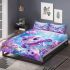 Cute pink and purple baby turtle family surrounded bedding set