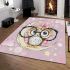 Cute pink and white polka dot background with stars area rugs carpet