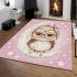 Cute pink and white polka dot background with stars area rugs carpet