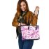 Cute pink dragonflies leather tote bag