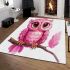 Cute pink owl cartoon character area rugs carpet