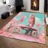 Cute pink owl sitting on top of the car area rugs carpet