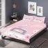 Cute pink owl sitting on top of the car bedding set