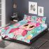 Cute pink owl with a bow on its head bedding set