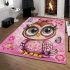 Cute pink owl with a bow on its head 21 area rugs carpet