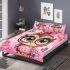 Cute pink owl with a bow on its head 21 bedding set