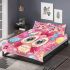 Cute pink owl with a bow on its head bedding set