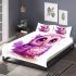 Cute pink owl with big eyes bedding set