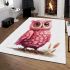 Cute pink owl with big eyes area rugs carpet