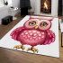 Cute pink owl with big eyes clipart area rugs carpet