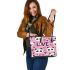 Cute pink pattern with hearts pandas and the word love leather Chic Stylish Tote Bag & Women Totes: Perfect Gift for Girlfriend | Crossbody, Purse, Handbag