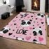 Cute pink wallpaper with hearts area rugs carpet