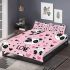 Cute pink wallpaper with hearts bedding set