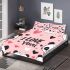 Cute pink wallpaper with hearts panda i love you bedding set