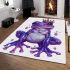 Cute purple frog wearing crown with blue skin color area rugs carpet
