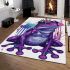 Cute purple frog wearing crown with blue skin color area rugs carpet