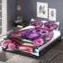 Cute purple owl sitting on top of books surrounded bedding set