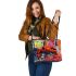 Cute red frog graffiti style leaather tote bag