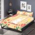 Cute white bunny surrounded by colorful tulips bedding set