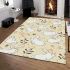 Cute white rabbit in the cartoon style area rugs carpet