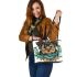 Cute yorkshire terrier puppy leather tote bag