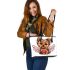 Cute yorkshire terrier with angel wings and heart leather tote bag