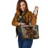 Dashhund mushroom and draem catcher leather tote bag