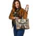 Deer with dream catcher leather tote bag