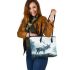 Deer with huge antlers leather totee bag