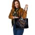 Dinosaurus with dream catcher leather tote bag