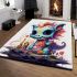 Dragon in dreamy island scene area rugs carpet