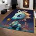 Dragon with yellow egg area rugs carpet