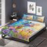 Dragonflies dancing to the tune spring and guitar with flower bedding set