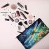 Dragonfly and Watercolor Pond Makeup Bag