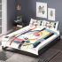 Drawing of an abstract composition with geometric shapes bedding set